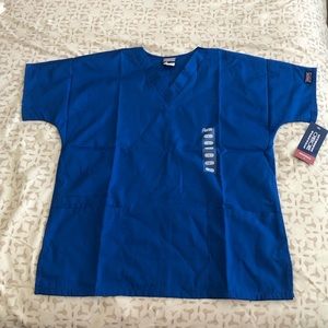 Set of 2 Cherokee Unisex Royal Blue Scrub Top